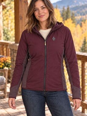 Black Diamond First Light Hybrid Hoody Plum PrimaLoft Jacket Women's Size L